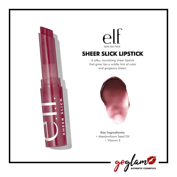 【new】 ON HAND Elf Cosmetics Sheer Slick Lipstick in Black Cherry