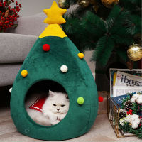 Christmas Tree Dog Cat Bed House Soft Nest Tree Shape Pet Bed Cat Cave Litter Pet House Nest Mattress for Kitten Dogs Sleeping