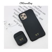 Customized Genuine Leather Case Set For Airpods 1 2 pro and for Iphone 14 13 Pro Max Protective Leather Cover for Mobile/Airpods Card Holders