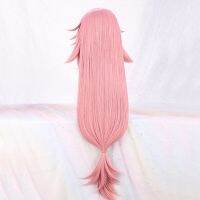 Genshin Impact Yae Miko Cosplay Wig Halloween Simulation Scalp Pink Long Heat Resistant Synthetic Wigs Free Wig Cap