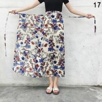 【CW】 Boho One-piece Skirt Wrap Waist Floral