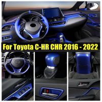 ABS สีฟ้าอุปกรณ์เสริมสำหรับโตโยต้า C-HR CHR 2016-2022มือจับประตูด้านในชามกรอบเครื่องปรับอากาศ AC Vent O Utlet ปกตัด