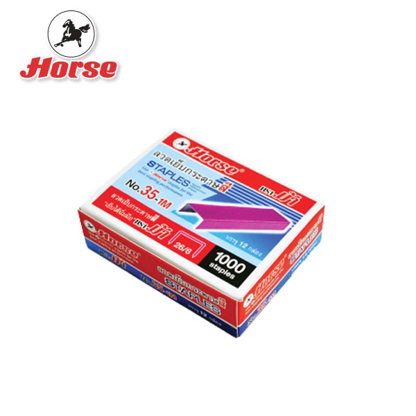 horse-ตราม้า-ลวดเย็บ-ลูกแม็ค-กระดาษ-35-1m-แบบสี-บรรจุ-12-กล่องเล็ก-กล่องใหญ่-จำนวน-1-กล่อง