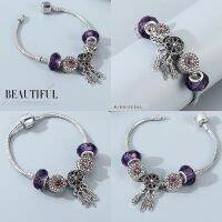 A20  สร้อยข้อมือ BEAUTIFUL Dark Purple  ทอฝันม่วง ไม่ลอก ไม่ดำ สายปรับไม่ได้ จัดส่งทุกวัน