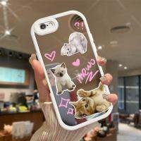 เคสสำหรับ Iphone 6 I6แมวน่ารัก +/ 6S +/ 6S +/ 6S โทรศัพท์กันกระแทกฝาหลังพื้นผิวกระจก2023รูปแบบใหม่ฝาครอบป้องกันกล้องคลุมทั้งหมดปลอกซิลิโคน