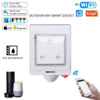 IP55 Tuya Smart Power Sockets South African Plug Outdoor Wifi Connected Waterproof Socket Works With Alexa Google Home Ratchets Sockets