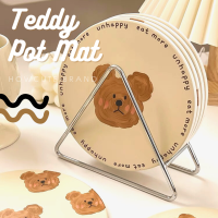 [PRE15วันค่ะ] ?? TEDDY POT MAT แผ่นรองหม้อ แผ่นรองจาน ลายน้องหมีสุดคิ้ว แผ่นความร้อนสไตล์มินิมอล / HOME