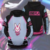 Game OW Cosplay Costume D.VA Hoodies Mens Womens Tops Spring Autumn Coat Adult Jacket Hooded Halloween Party Prop