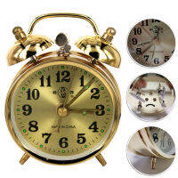 Gold Mechanical Alarm Clock Manual Wind Up Vintage Metal Snooze Table Clock Display Cute Version Home Decoration Supplies