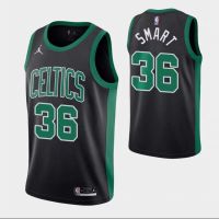 ยอดนิยม เสื้อกีฬาบาสเก็ตบอลแขนสั้น ลายทีม NBA Boston Celtics 36 Marcus 2021-22 ชุดเยือน สีดํา สไตล์เรโทร สําหรับผู้ชาย