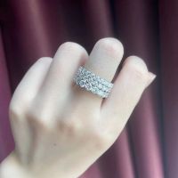 7.5ct แหวนหมั้น ประดับเพชรโมอิส 5.0ct 4 มม. สําหรับผู้หญิง