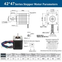 สเต็ปเปอร์มอเตอร์42นิ้วสำหรับเครื่องพิมพ์3d เครื่องซีเอ็นซีสลักบดมอเตอร์ Nema 17สเต็ปเปอร์0.42n ม2เฟสความสูง23มม. 33มม. 40มม. 47มม.