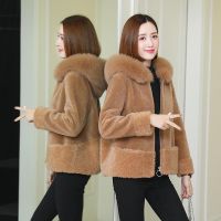 ร้อน, ร้อน★Jacket Women Faux Fur Coat Faux Fur Coat Womens Autumn And Winter Coat Short Fur Collar Hood Coat