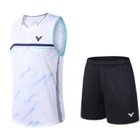 Victor New Badminton Take Malaysia Li Zijia Sleeveless Shirt Suits Quick-Drying Breathable Lettering Group-Buying Movement