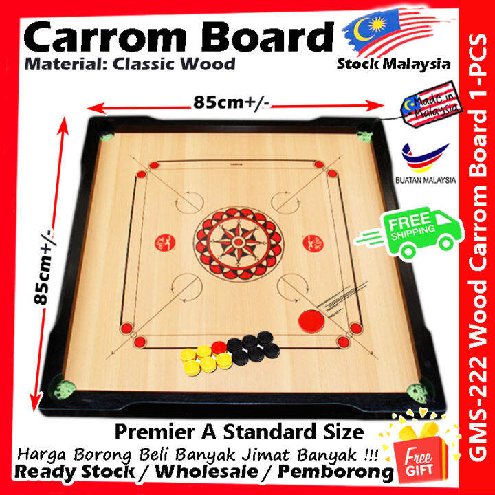 【Free Gift】Carrom Board / GMS222 Papan Carrom / Papan Kayu Carrom ...