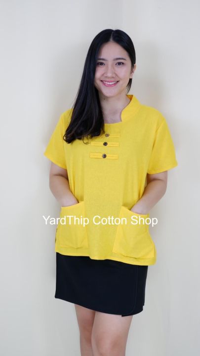 yt76-เสื้อผ้าพื้นเมือง-เสื้อผ้าฝ้าย-แบบไม่เน้นลวดลาย