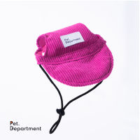 Pink Wale Cord Cap Pet.Department Logo หมวกหมา หมวกแมว