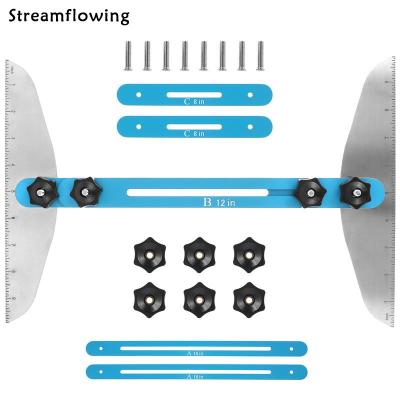 เครื่องมือเทมเพลตดอกยางบันไดเครื่องมือใช้กับบันไดวัดโลหะปรับขนาดได้มีความยืดหยุ่นสูงเครื่องมือวัดดอกยางบันไดดอกยางบันไดแม่แบบเครื่องมือดอกยางบันไดสำหรับชั้นวาง