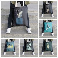 【CW】 Canvas shoulder bag organization storage Handbags cosmetics travel Women  39;s Shopping Fabric pouch cartoon kawaii grocerie