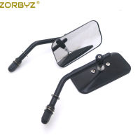 ZORBYZ รถจักรยานยนต์สีดำกระจกมองหลังกระจกมองข้างสี่เหลี่ยมผืนผ้าสำหรับ Harley Sportster 883 1200 1990-2013