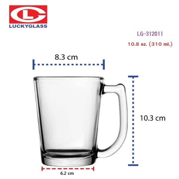 แก้วกาแฟ-lucky-รุ่น-lg-312011-nova-mug-10-8-oz-6ใบ-ประกันแตก-แก้วหูจับ-แก้วมีหู-แก้วน้ำมีหูจับ-แก้วน้ำใสมีหู-แก้วมัค-แก้วกาแฟ-แก้วชาร้อน-ถ้วยน้ำชา-lucky