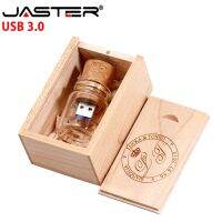 JASTER USB 3.0 LOGO customer Glass drift bottle Cork USB wooden box pendrive 4GB 8GB 16GB 32GB 64GB wedding