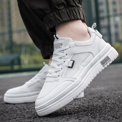 Mens Sneakers Casual Sports Shoes for Men Lightweight  Leather Breathable Shoe Mens Flat White Tenis Shoes  Sneakers for Men