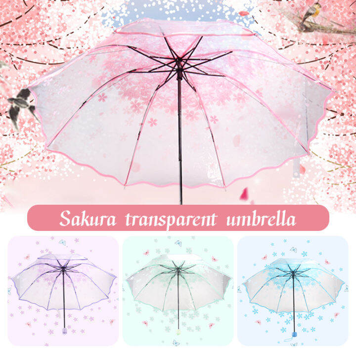 fashion-automatic-cute-sakura-rain-umbrella-transparent-three-fold-umbrella-cherry-blossom-mushroom-sakura-umbrella-rain-gear