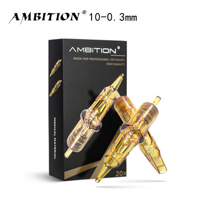 Ambition Golden Armor Tattoo Cartridge Needles RL Disposable Sterilized Safety Tattoo Needle for Cartridge Machines Grips 20pcs 0.3mm RL RS M1 RM