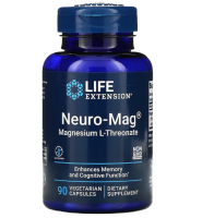 [Exp.2025] Life Extension Neuro-Mag  Magnesium L-Threonate แมกนีเซียมแอลทรีโอเนต 90 Vegetarian Capsules