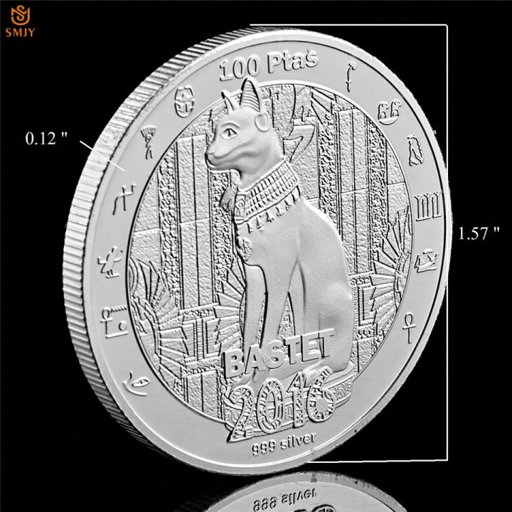 ข้อเสนอพิเศษ2016อิยิปต์โบราณตำนานเทพเจ้าแมวเทพธิดา-bastot-ชุบเงินที่ระลึกคอลเลกชั่นเหรีญโลหะและงานฝีมือศิลปะ