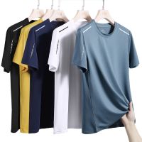 bjh✢  Breathable Drying Printing Round Neck Mens Sleeved