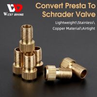 2023 NEW 3PCS Copper Alloy Bike Valve Adapter Convert Presta To Schrader Valve Bicycle Pump Air Nozzle Tube Tools Bicycle Accessories