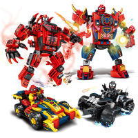 Marvel Movie Transforming Robot 2 IN1 Direct Transform Mecha Action Figure Assemble Building Blocks boys ของเล่น Gifts