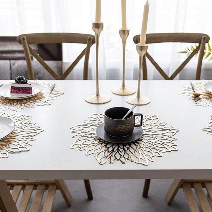 64ชิ้น-placemats-กลมร้านอาหารกลวงพีวีซีตกแต่งอาหารเสื่อป้องกันความร้อนโต๊ะรับประทานอาหารสายเสื่อสเต็กแผ่นแผ่นดอกไม้