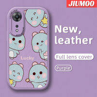 เคส JIUMOO สำหรับ OPPO เคส A78 A58 A1X A58X 5G เคสดีไซน์ใหม่ไดโนเสาร์มีสไตล์น้อยน่ารักเคสใส่โทรศัพท์หนังซิลิโคนนิ่มเคสมือถือกันกระแทกป้องกันการตกพร้อมเคสป้องกันกล้องเลนส์คลุมทั้งหมด