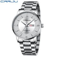 relogio masculino CRRJU Mens Watches Fashion WristWatch for Men Stainless Steel Band waterproof Date Blue Gift Quartz watches