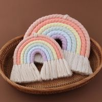 3-6 Layers Macrame Rainbow Wall Decor for Bedroom Nursery Baby Kids Rooms Colorful Tapestry Rope Woven Tassel Wall Hanging Toys