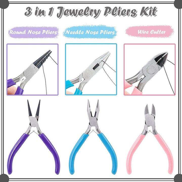 pink-memory-jewelry-pliers-set-3-pack-jewelry-making-tools-kit-round-nose-pliers-needle-nose-pliers-wire-cutters-for-jewelry-making