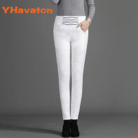 YHavaton Factory Sales 2022 Winter New Warm High Waist Down Trousers Womens Slim-Fit White Duck Down Pants Women Sweatpants