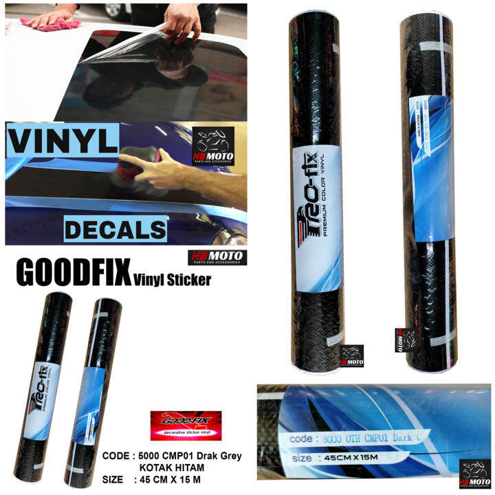 Carbon Sticker Hitam Kotak Carbon 5000 CMP 01 Drak Grey Sticker Vinyl GoodFix 45Cm X 15M