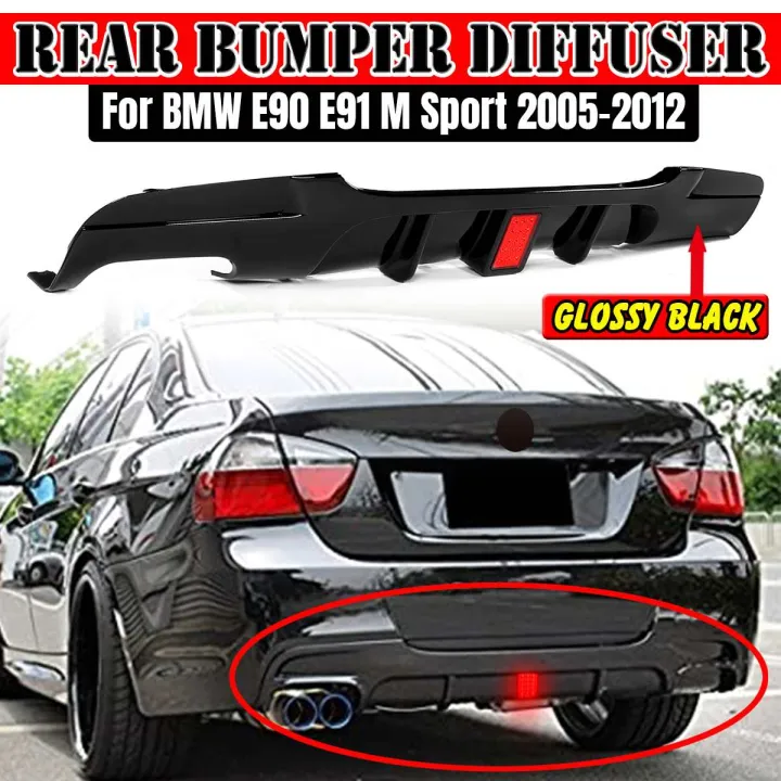 New Rear Lip Chin Spoiler Bumper Body Kits w/ Led Brake Light For BMW