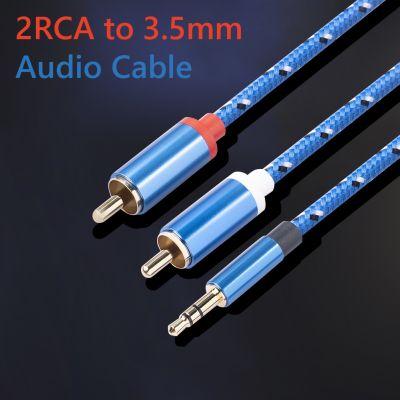 0.5/1/1.8/3/5M Kabel RCA HiFi Stereo 3.5Mm Ke 2RCA Kabel Audio AUX RCA Jack 3.5 Y Splitter untuk TV PC Amplifier Kabel Speaker
