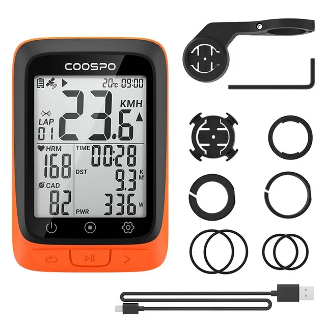 Coospo BC107 2.4inch GPS Bike Computer ANT+Sensor Compatibility Wireless Auto Backlight IP67