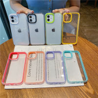 Candy Color Border Shockproof Phone Casing For iPhone 13 12 11 Pro Max XR X XS Max 7 8 Plus SE 2020 Clear Back Cover Case