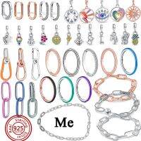 925 Silver Me Series Fit Original Pandora Me Mini Dangle Link Chain Bracelet DIY Ring Connector Hoop Link Earrings