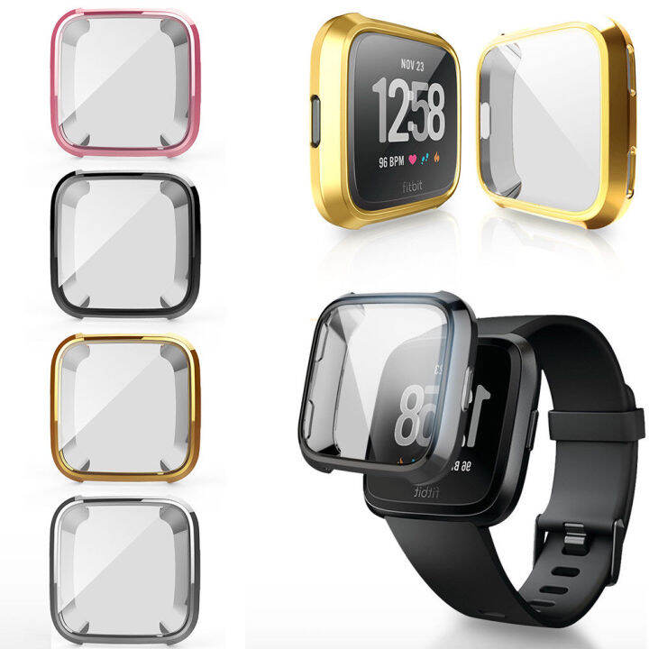 2023-new-shang815558-สำหรับ-fitbit-versa-เคสซิลิโคน-tpu-บางพิเศษเคสหน้าจอปลอกคอกันสุนัขเลียป้องกัน