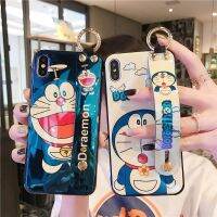 【16- digits】 Doraemon Blu Ray พร้อมที่ยึดสายรัดข้อมือเคสโทรศัพท์สำหรับ iPhone 13 12 11 Pro Max Mini XR XS MAX 8X7 SE 2020ฝาหลัง