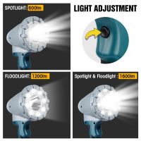 ；’；‘、。 For Makita LED Light Outdoor LED Work Light For Bosch/Dewalt/Milwaukee 18V 20V  Lithium Ion Battery Flashlight Spotlight Lamp