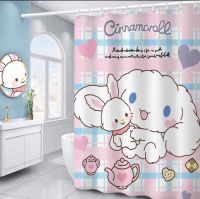 Kawaii cute Cinnamonroll My Melody Kitty Kuromi Cartoon Shower Curtains Waterproof Polyester Bathroom Curtain with Hooks Gift